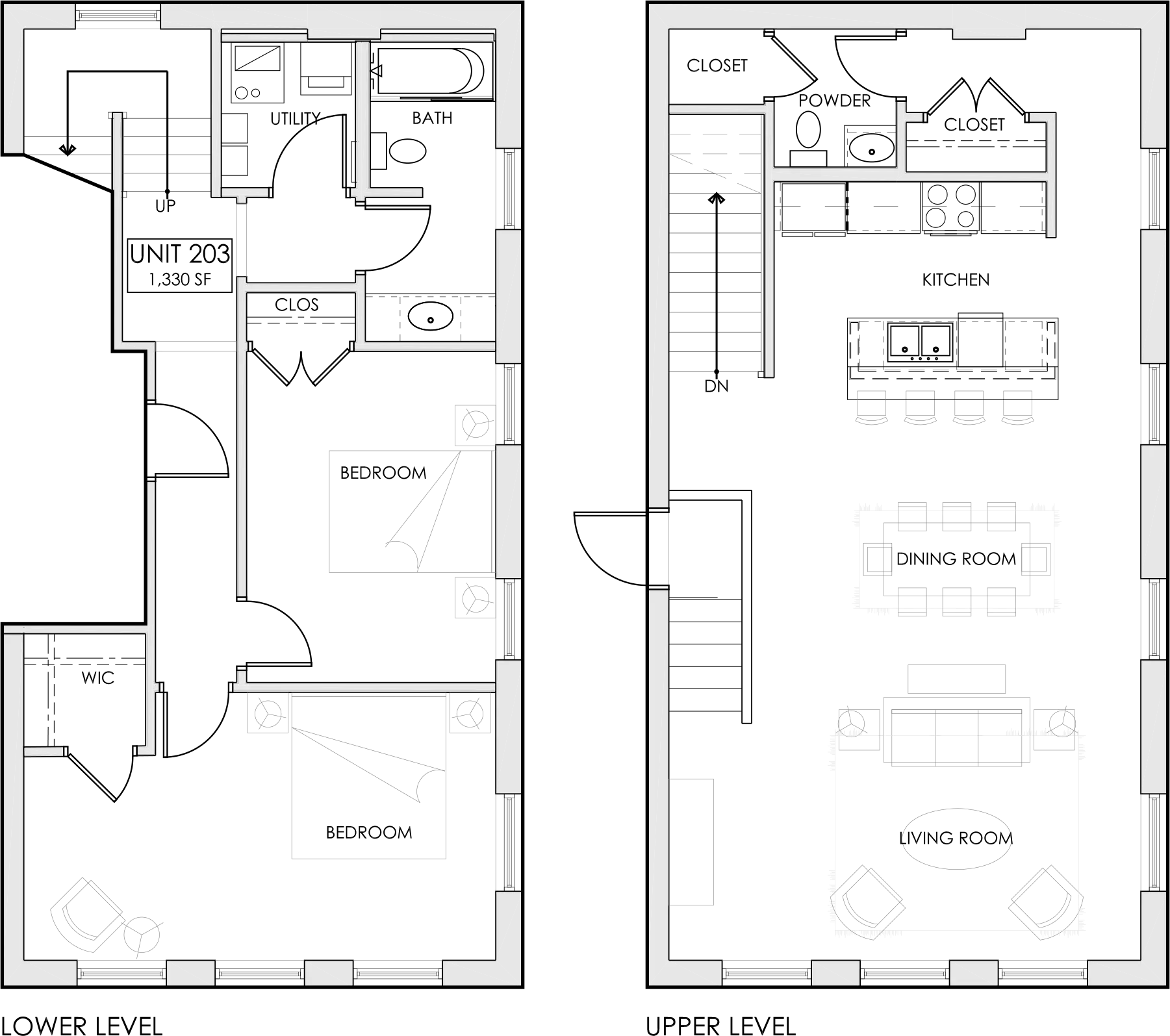 Floor Plan for Hotel Royal Unit 203